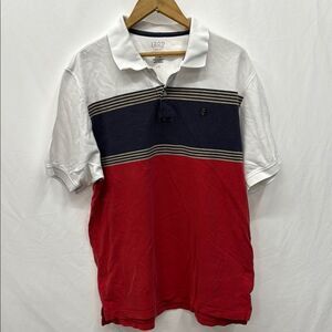 Izod Men's Red, Blue, and White Polo Shirt Sz L
